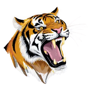 Menacing Tiger Roar Png Hqq PNG image