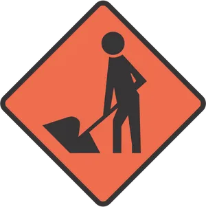 Menat Work Road Sign Graphic PNG