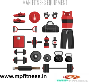 Mens Fitness Equipment Collection PNG image