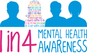 Mental Health Awareness Silhouettes PNG image