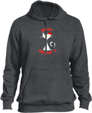 Meowy Christmas Santa Cat Hoodie PNG