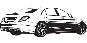 Mercedes Benz Sedan Vector Illustration PNG image