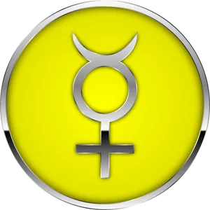 Mercury Symbol Yellow Background PNG image