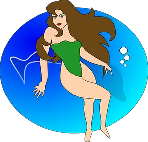 Mermaid Cartoon Illustration