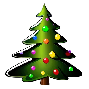 Merry Christmas Cartoon Tree Png 06132024 PNG image