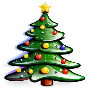 Merry Christmas Cartoon Tree Png 06132024 PNG image