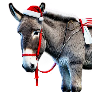 Merry Christmas Donkey PNG 05232024
