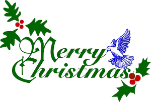 Merry Christmas Dove Greeting PNG image