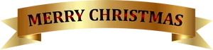 Merry Christmas Gold Banner PNG image