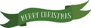 Merry Christmas Green Banner PNG image