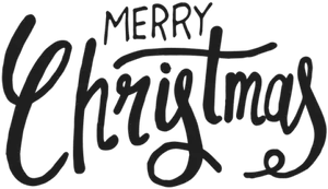 Merry Christmas Handwritten Text PNG image