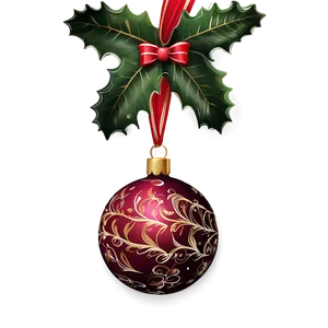 Merry Christmas Holly Decoration Png Lgt47 PNG image