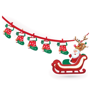 Merry Christmas Sleigh Banner PNG 99
