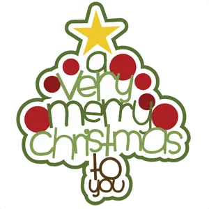 Merry Christmas Tree Clipart PNG image