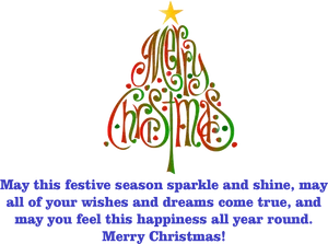 Merry Christmas Tree Text Design PNG image