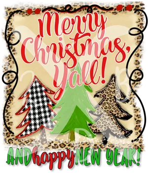 Merry Christmas Yall New Year Greeting