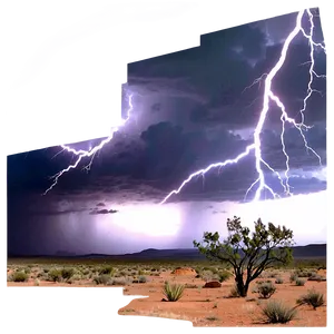 Mesa And Lightning Storm PNG 86