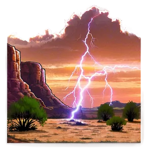 Mesa And Lightning Storm PNG Rfy54 PNG