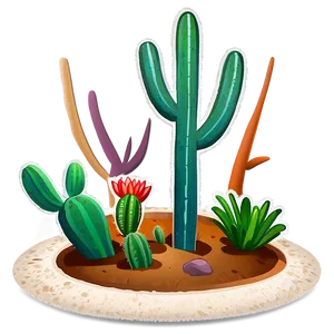 Mesa With Cacti PNG 57