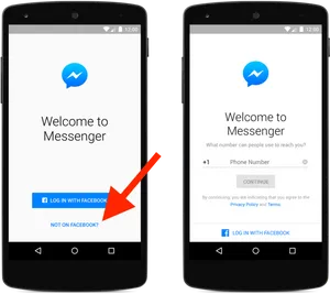 Messenger Login Screens PNG image