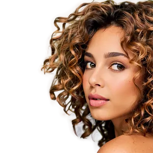 Messy Curly Hair Look PNG 05242024