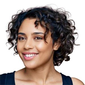 Messy Curly Hair Look PNG 69