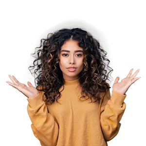 Messy Curly Hair Look PNG Cfe