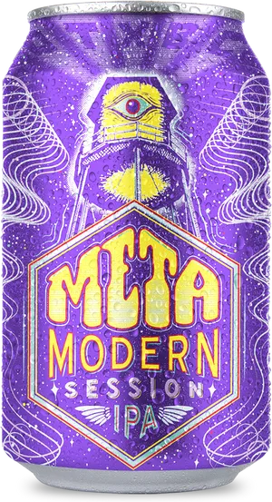 Meta Modern I P A Beer Can Design PNG image