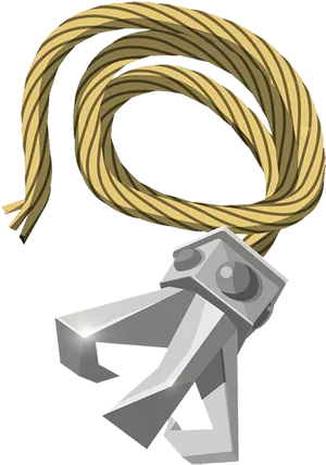 Metal Hookwith Yellow Rope PNG image