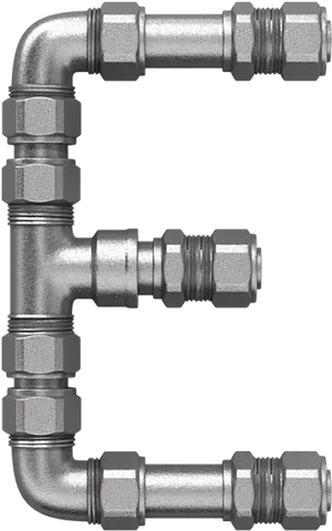 Metal Pipe Connections Plumbing Fittings PNG image