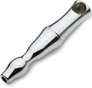 Metal Whistle Against Gray Background PNG image