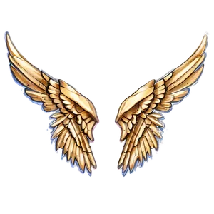 Metallic Angel Wings Sketch PNG 21