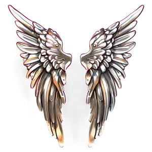 Metallic Angel Wings Sketch PNG Hco22 PNG