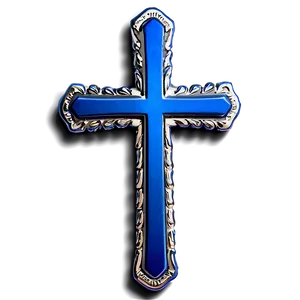 Metallic Blue Cross Shape PNG 06292024 PNG