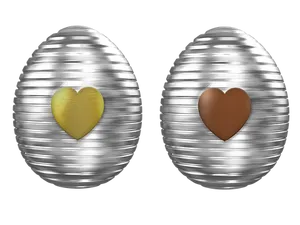 Metallic Easter Eggswith Hearts PNG image