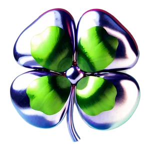 Metallic Four Leaf Clover PNG 24