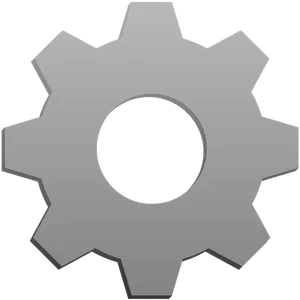 Metallic Gear Icon Graphic PNG image