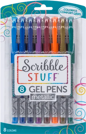 Metallic Gel Pens Pack Scribble Stuff PNG image