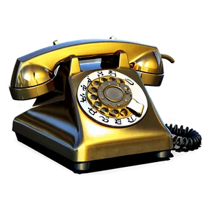 Metallic Gold Rotary Phone Png 06132024 PNG image