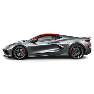 Metallic Grey Corvette C8 PNG 99