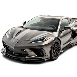 Metallic Grey Corvette C8 Png Ylf PNG image