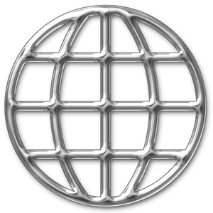 Metallic Grid Globe Graphic PNG image