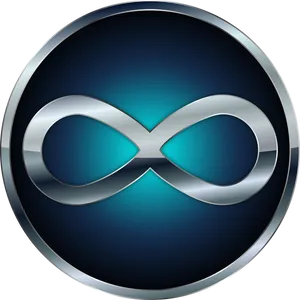 Metallic Infinity Symbol Design PNG image