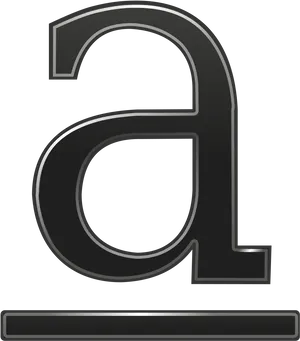 Metallic Letter Awith Underline PNG image
