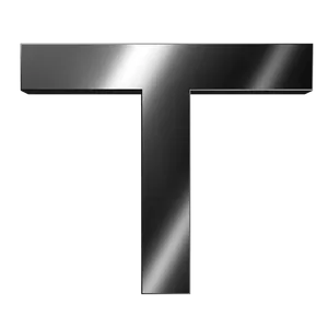 Metallic Letter T Design PNG image