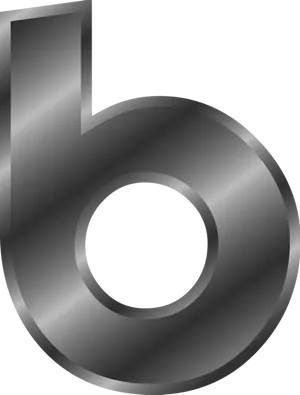 Metallic Lowercase B PNG image