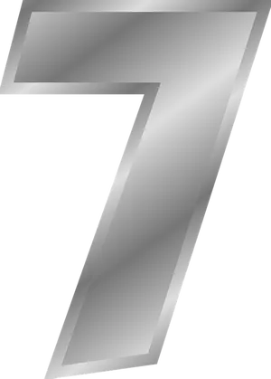 Metallic Number7 Graphic PNG image