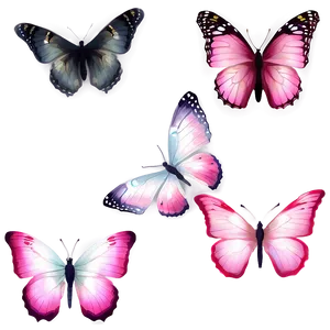 Metallic Pink Butterfly PNG 05232024 PNG