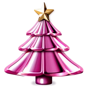 Metallic Pink Christmas Tree PNG 06122024