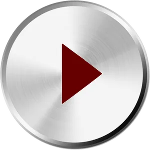 Metallic Play Button Icon PNG image